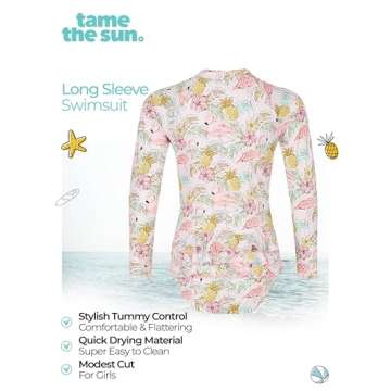 Long Sleeve Girls Swimsuit with UPF 50+ Protection