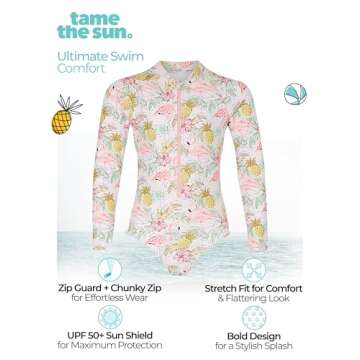 Long Sleeve Girls Swimsuit with UPF 50+ Protection