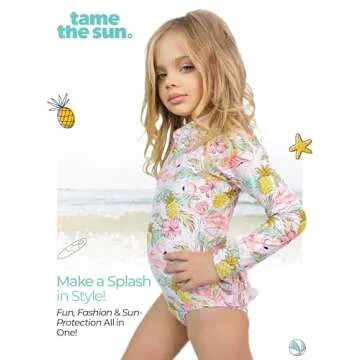 Long Sleeve Girls Swimsuit with UPF 50+ Protection