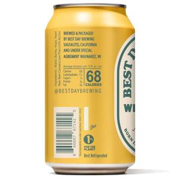 Best Day Brewing West Coast IPA Non-Alcoholic Craft Beer - 12 Pack - Premium Ingredients for Full Fl...