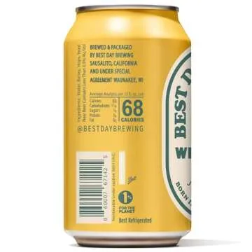 Best Day Brewing West Coast IPA Non-Alcoholic Craft Beer - 12 Pack - Premium Ingredients for Full Fl...