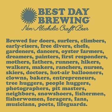 Best Day Brewing West Coast IPA Non-Alcoholic Craft Beer - 12 Pack - Premium Ingredients for Full Flavor - Low Carb & Low Calorie (12 fl oz cans)