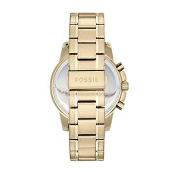 Fossil Men's Dean Quartz Stainless Steel Chronograph Watch, Color: Gold (Model: FS4867IE)