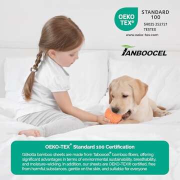 GOKOTTA King Size Sheets Set, 100% Tanboocel® Rayon Derived from Bamboo Sheets King Size, Breathable Soft Sheets, 16” Pocket King Sheets with Elastic Corner Straps,Moisture Wicking,Double Stitching