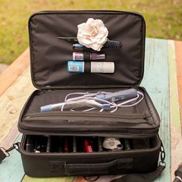 New BEST Professional Makeup Case Travel Makeup Bag Makeup Artist Cosmetic Train Case Cosmetic Organ...