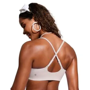 CRZ YOGA Women's Scoop Neck Bikini Top for D-DD Sizes