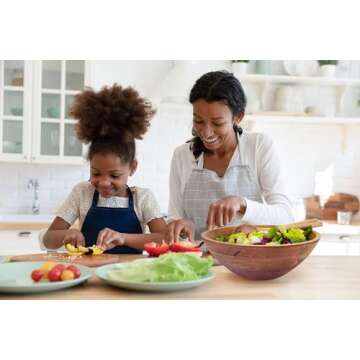 Fairwood Way 12 Inch Wooden Salad Bowl Set with Utensils