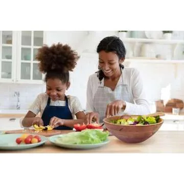 Fairwood Way 12 Inch Wooden Salad Bowl Set with Utensils