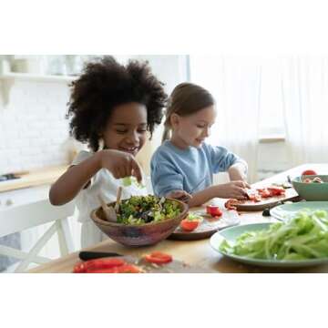 Fairwood Way 12 Inch Wooden Salad Bowl Set with Utensils