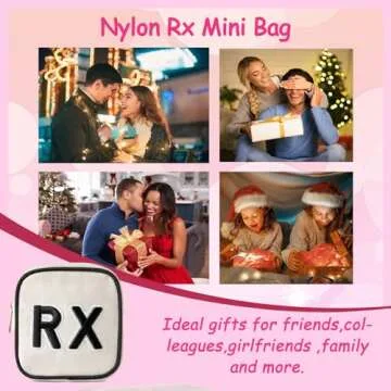 uekeboag Personalized Small Canvas Medicine Cosmetic Bag, Cute Plaid Pattern Chenille Letter Patch RX Drug Pouch with Zipper, Makeup Travel Gift Bag for Women and Girls (11Beige Canvas)