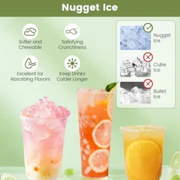 COSTWAY Nugget Ice Maker – Easy Self-Dispensing