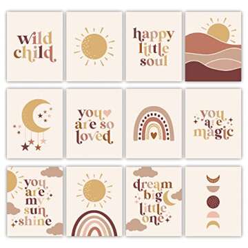 Reversible Boho Wall Art Prints for Kids' Rooms