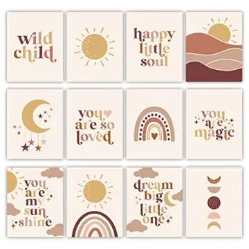 Reversible Boho Wall Art Prints for Kids' Rooms