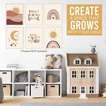 Reversible Boho Wall Art Prints for Kids' Rooms