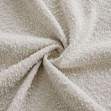 Foindtower Set of 2, Decorative Textured Boucle Throw Pillow Covers Accent Solid Pillow Cases Neutral Cozy Couch Cushion Case for Chair Sofa Bedroom Living Room Home Decor 26 x 26 Inch Ivory Beige