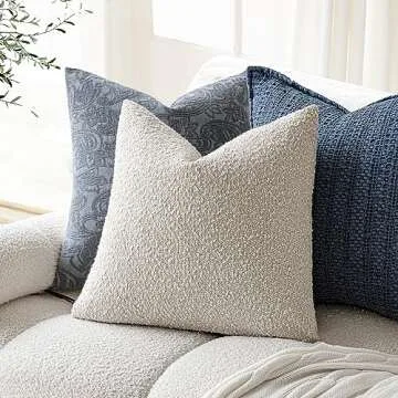 Foindtower Decorative Boucle Throw Pillow Covers Set of 2