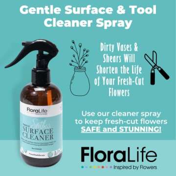 Floralife Surface Cleaner - Gentle Multi-Surface Cleaner Spray for Flower Vases and Tools - 8oz