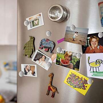 MIKEDE Magnets, 6 Pack Magnets with Adhesive Backing for Fridge, Super Strong Magnets Heavy Duty, Rare Earth Magnets Neodymium Disc Magnets for Craft, Cabinet, Office, DIY, 1.26 inch D x 1/8 inch H