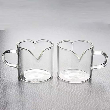 Double Spout Clear Glass Shot Glasses 2-Pack for Espresso