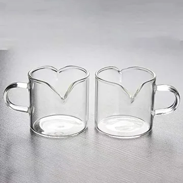 Double Spout Clear Glass Shot Glasses 2-Pack for Espresso