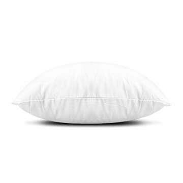EDOW Throw Pillow Inserts, Set of 2 Lightweight Down Alternative Polyester Pillow, Couch Cushion, Sham Stuffer, Machine Washable. (White, 24x24)