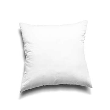 EDOW Throw Pillow Inserts, Set of 2 Lightweight Down Alternative Polyester Pillow, Couch Cushion, Sham Stuffer, Machine Washable. (White, 24x24)