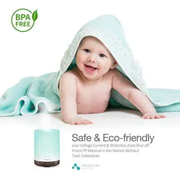 ASAKUKI 300ML Essential Oil Diffuser, Quiet 5-in-1 Premium Humidifier, Home Fragrance Aroma Diffuser with 7 LED Color Changing Light and Auto-Off Switch -Dark Brown