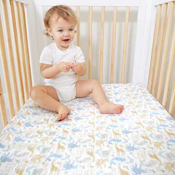 aden + anais Essentials Classic Crib Sheet 100% Cotton Muslin