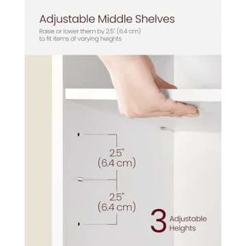 VASAGLE Shoe Bench with Cushion and Adjustable Shelves