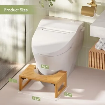Bamboo Toilet Stool for Enhanced Bathroom Comfort