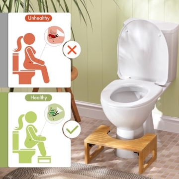 Bamboo Toilet Stool for Enhanced Bathroom Comfort