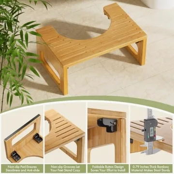 Bamboo Toilet Stool for Enhanced Bathroom Comfort