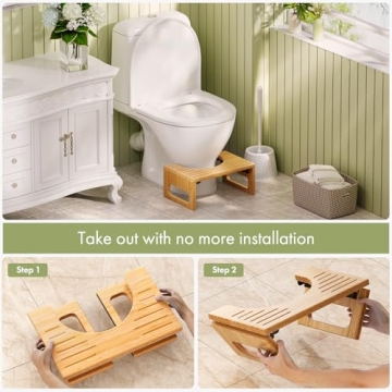 Bamboo Toilet Stool for Enhanced Bathroom Comfort