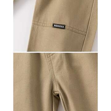 Feidoog Toddler Baby Boys 3 Pack Sweatpants Solid Cotton Elastic Waist Trousers Active Jogger Pants,Khaki+Black+Beige,2-3T