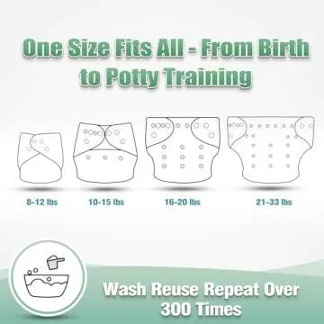 wegreeco Cloth Diapers 6 Pack with 6 Inserts & 1 Wet Bag, Washable Cloth Diapers for Babies, One Size Adjustable Reusable Diapers Baby (Vibrant)