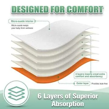 wegreeco Cloth Diapers 6 Pack with 6 Inserts & 1 Wet Bag, Washable Cloth Diapers for Babies, One Size Adjustable Reusable Diapers Baby (Vibrant)