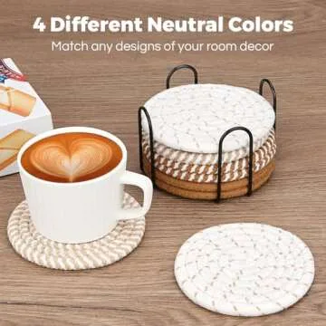 Stylish Farmhouse Coaster Set for Home and Kitchen Decor