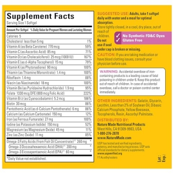 Nature Made Prenatal Vitamins DHA + Folic Acid Softgels - 110 Count