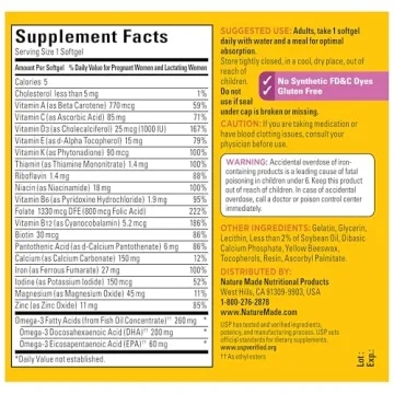 Nature Made Prenatal Vitamins DHA + Folic Acid Softgels - 110 Count
