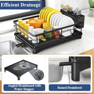 Dish Drying Rack with Drainboard - Large Capacity & Rustproof