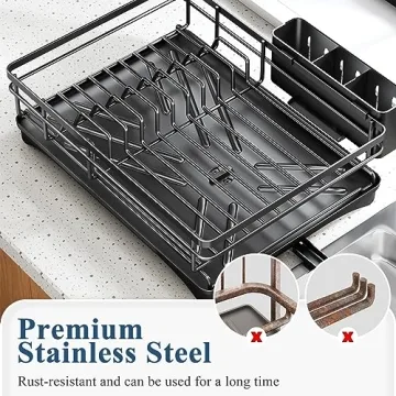 Dish Drying Rack with Drainboard - Large Capacity & Rustproof
