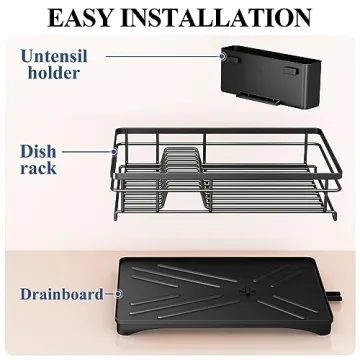 Dish Drying Rack with Drainboard - Large Capacity & Rustproof