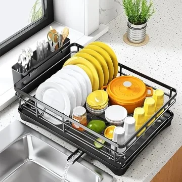 Dish Drying Rack with Drainboard - Large Capacity & Rustproof