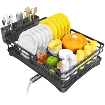 Dish Drying Rack with Drainboard - Large Capacity & Rustproof