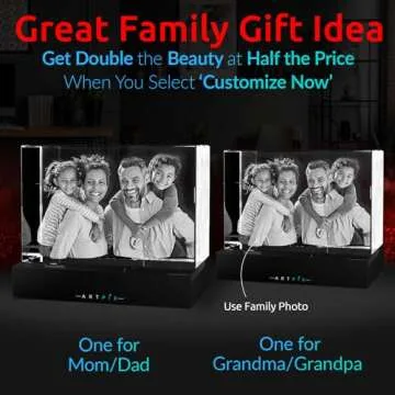 ArtPix 3D Crystal Photo, Personalized Gifts for Women, Wife, Men, Her, Him, Great Customized Gift Wi...