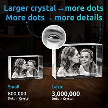 ArtPix 3D Crystal Photo, Personalized Gifts for Women, Wife, Men, Her, Him, Great Customized Gift With Your Own Photo, Custom 3D Etched Engraved, Couples Gifts