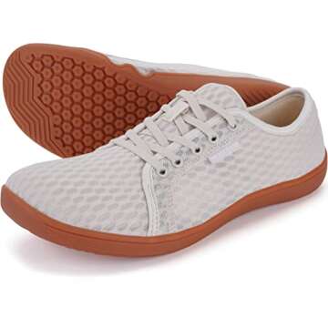 WHITIN Women's Water Shoes Dry Quick Aqua Barefoot Swim Sneakers Beach Minimalist Size 8 Zero Drop Surfing Walking Boating Athletic Sport Beige 39