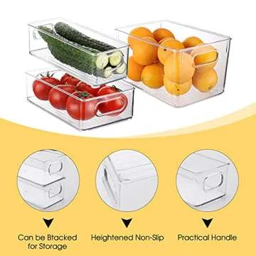 Set of 6 Stackable Refrigerator Organizers for Ultimate Efficiency