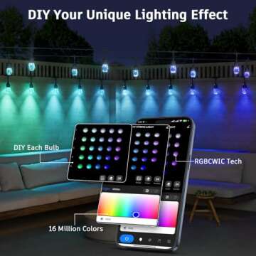 XMCOSY Smart Outdoor String Lights - 40 Color Changing Bulbs
