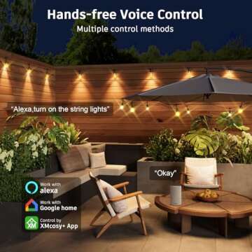 XMCOSY Smart Outdoor String Lights - 40 Color Changing Bulbs
